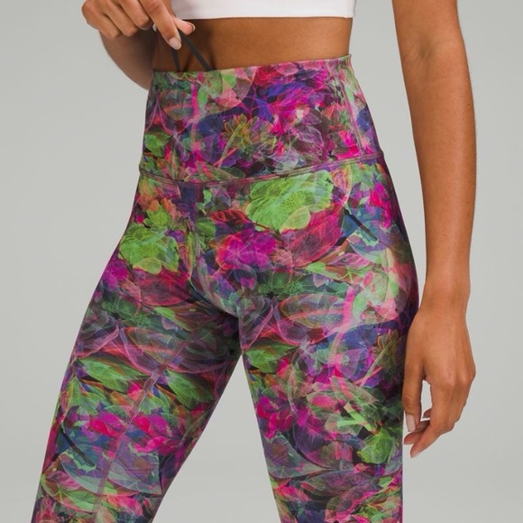 LULULEMON Wunder Train High-Rise Tight Leggings Pink Floral Size 2 - Picture 6 of 12